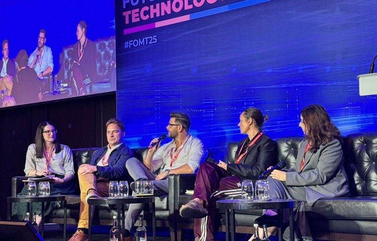 Gareth onstage at the Future of Media conference